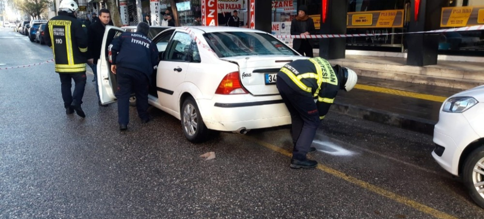 Adıyaman'da otomobildeki gaz sızıntısına itfaiye müdahalesi