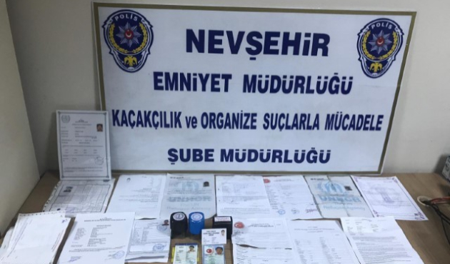 Nevşehir’de sahte belge düzenleyen çeteye baskın