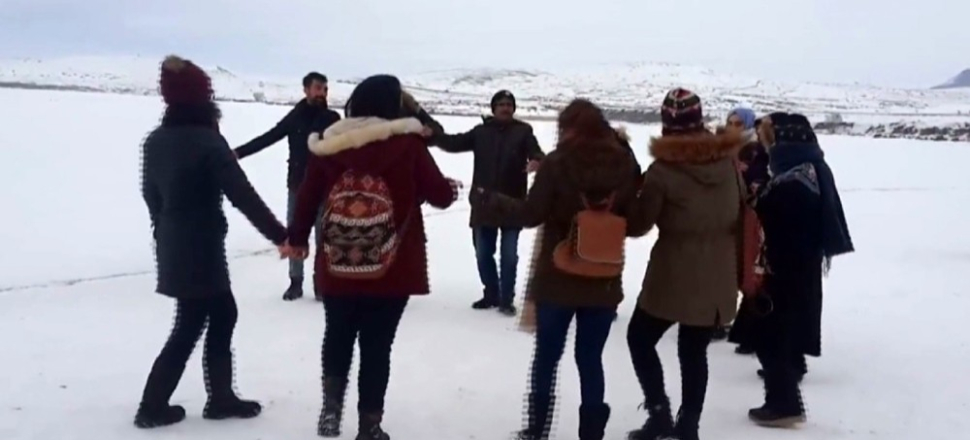 Erzurum’da kar keyfi