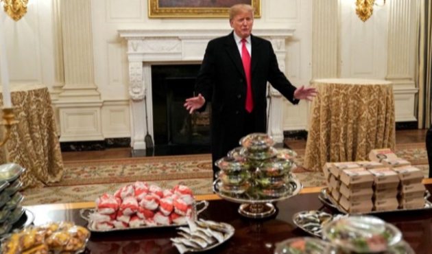 Trump Beyaz Saray'da McDonalds ziyafeti verdi!