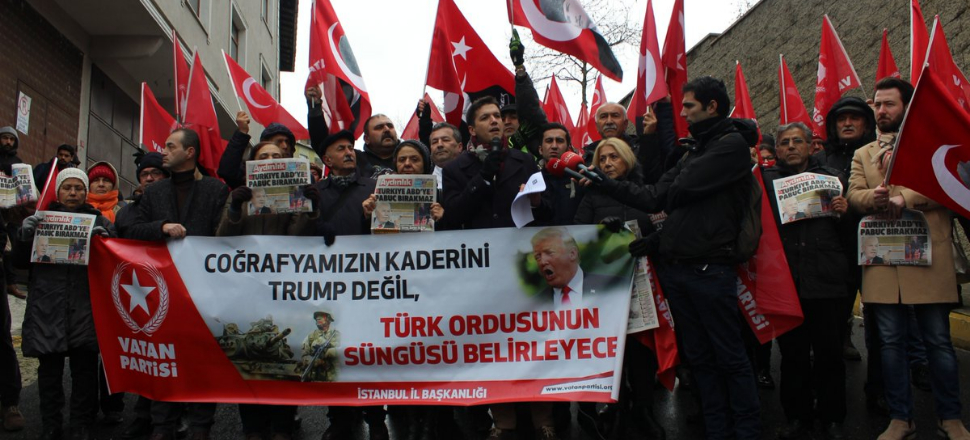 ABD İstanbul Konsolosluğu'nda Trump protestosu!
