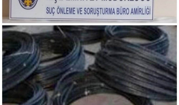 Balıkesir'de polis kablo hırsızlarını suçüstü yakaladı