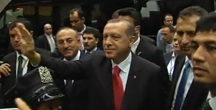 Erdoğan'a New York'ta tezahüratlı karşılama (VİDEO)