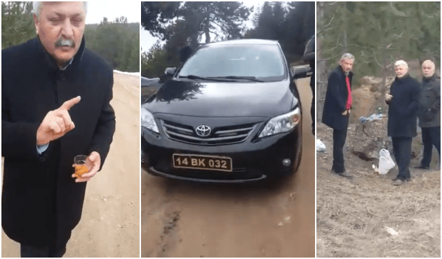 CHP'li başkan makam otomobili ile alemde yakalandı
