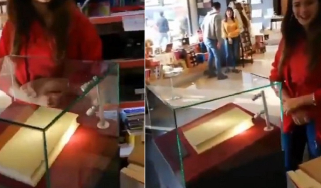 Özdil'in kitabını fanusa koyup ziyarete açtılar!