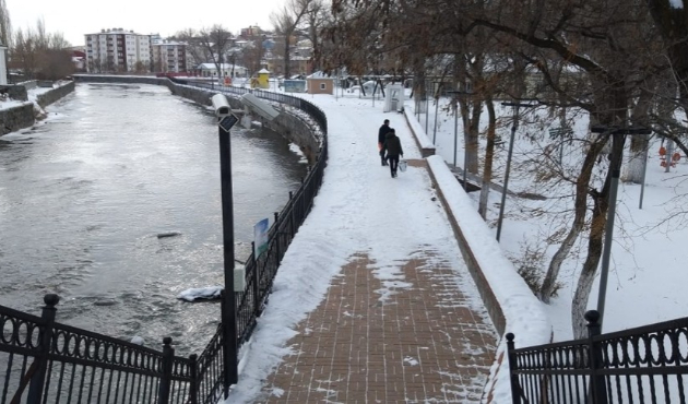 Kars’ta hayvanlar için parklara yem bırakıldı
