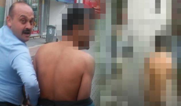 Çıplak gezen vatandaşa zabıta kendi kıyafetini verdi!