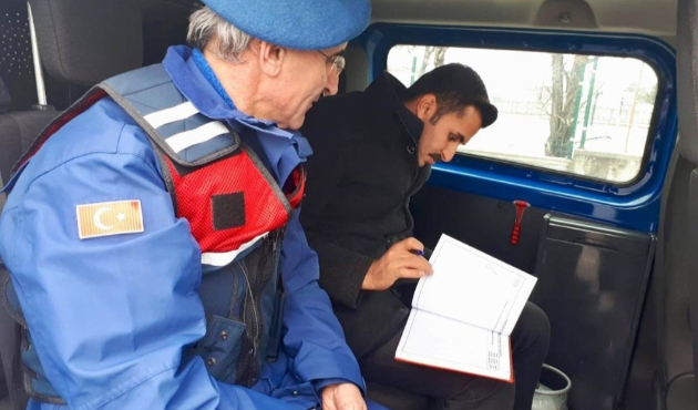 Kırıkkale'de jandarmadan yol kontrolü
