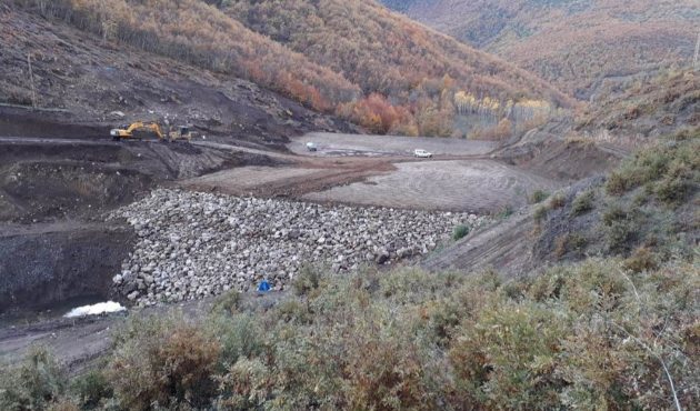 Amasya'da Kumluca Göleti’nin inşası devam ediyor