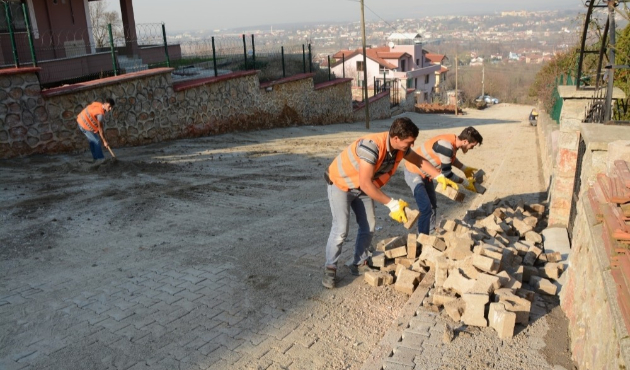 Kocaeli Kartepe sokakları parke taşları çalışması