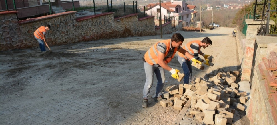 Kocaeli Kartepe sokakları parke taşları çalışması