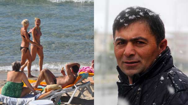 Bir yanda yaz, bir yanda kara kış... İkisi de bugün çekildi
