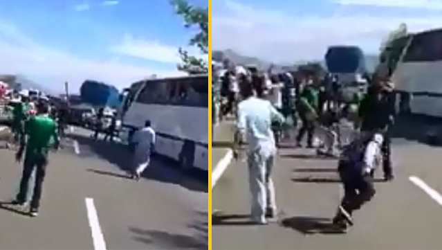 İki takım otobüsü aynı tesiste mola verdi, ortalık savaş alanına döndü!