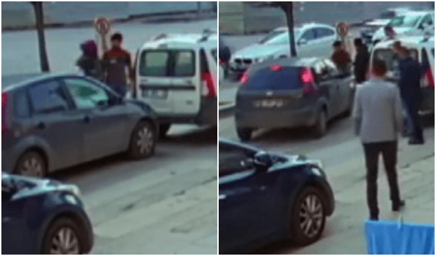 Kadın sürücü çarptığı aracın sürücüsünü tartakladı!