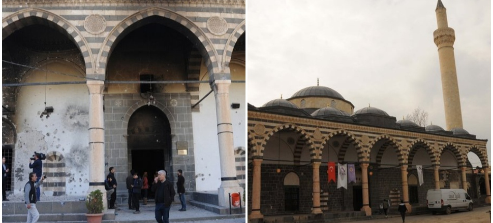 Sur olaylarında ateşe verilen Kurşunlu Camii açılıyor!