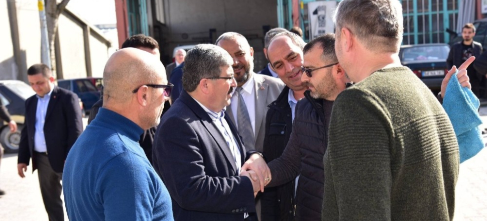 Bilecik'te Başkan Nihat Can, küçük sanayi sitesi esnafını ziyaret etti