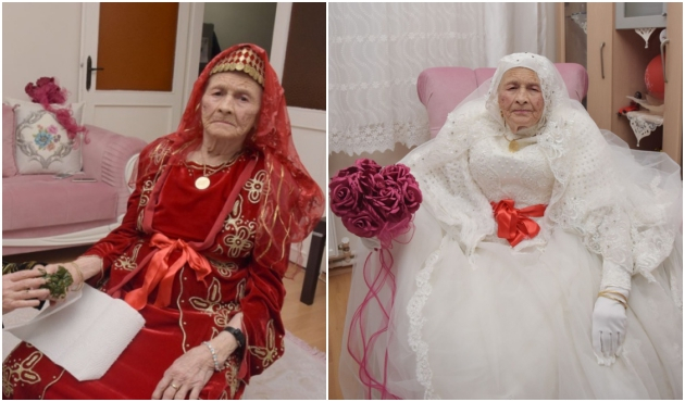 89 yaşındaki Halime nine gelin oldu!