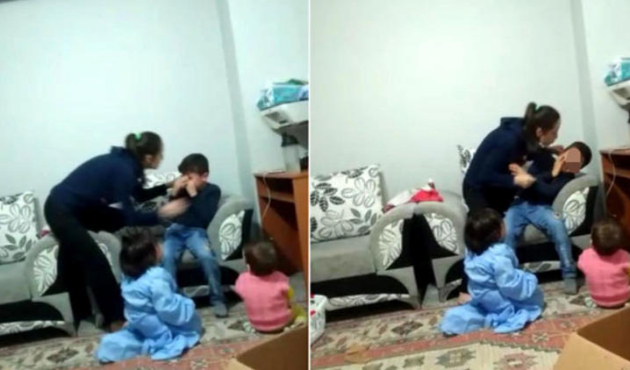 Bakıcı kadın çocuğa yapılan işkenceye dayanamadı!