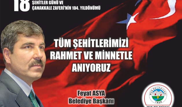 Muş'ta Başkan Feyat Asya’dan ‘Şehitler Günü’ mesajı