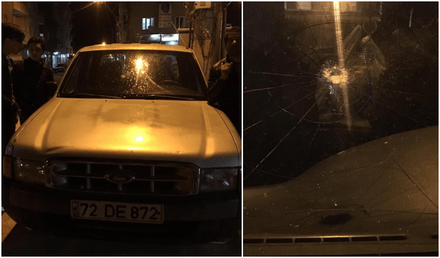 Nusaybin'de bir araca mermi isabet etti!