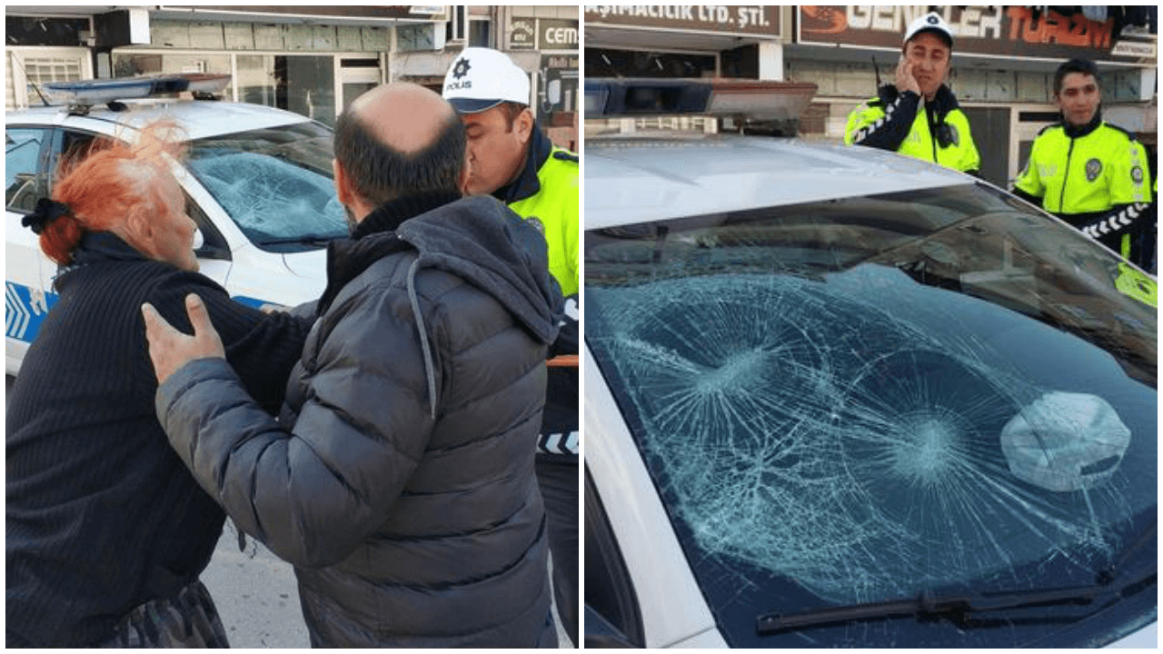 60'lık oğul ile 78'lik annesi polise saldırdı!