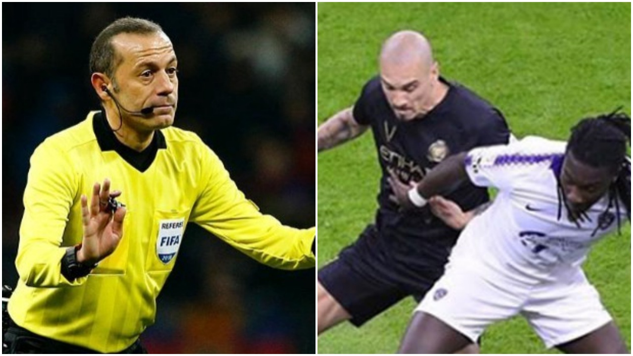 Cüneyt Çakır yönetti, Maicon, Gomis'i devirdi!