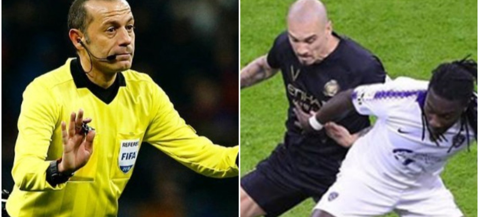 Cüneyt Çakır yönetti, Maicon, Gomis'i devirdi!