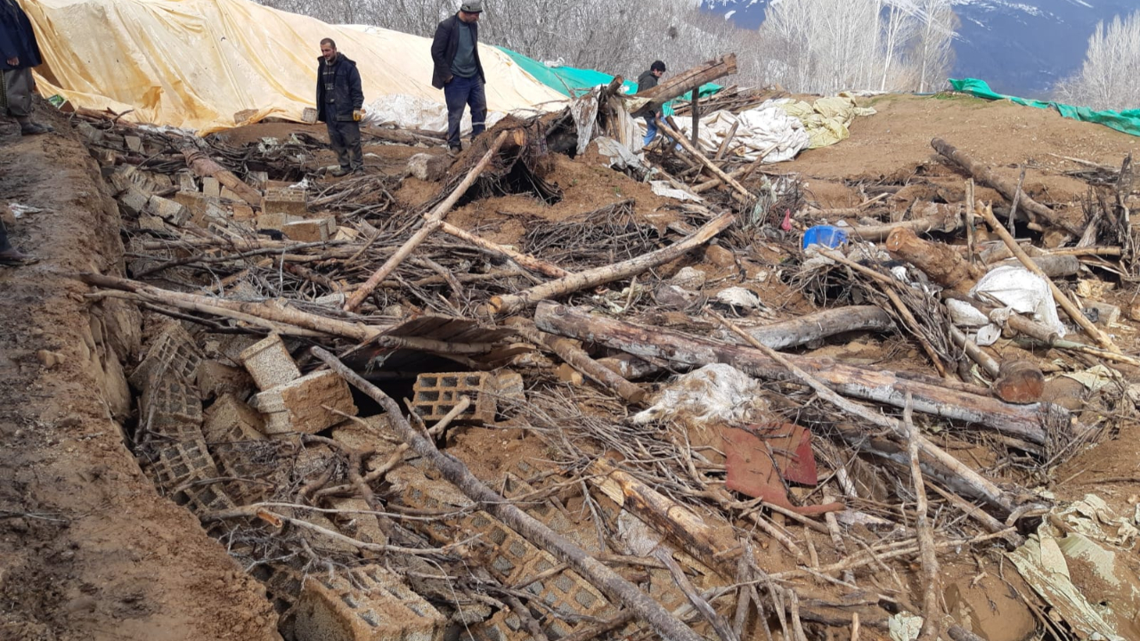 Çöken ahırda 360 küçükbaş hayvan telef oldu...
