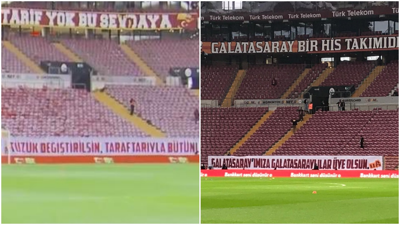 Galatasaray taraftarından dikkat çeken pankartlar!
