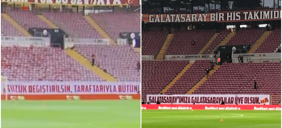 Galatasaray taraftarından dikkat çeken pankartlar!