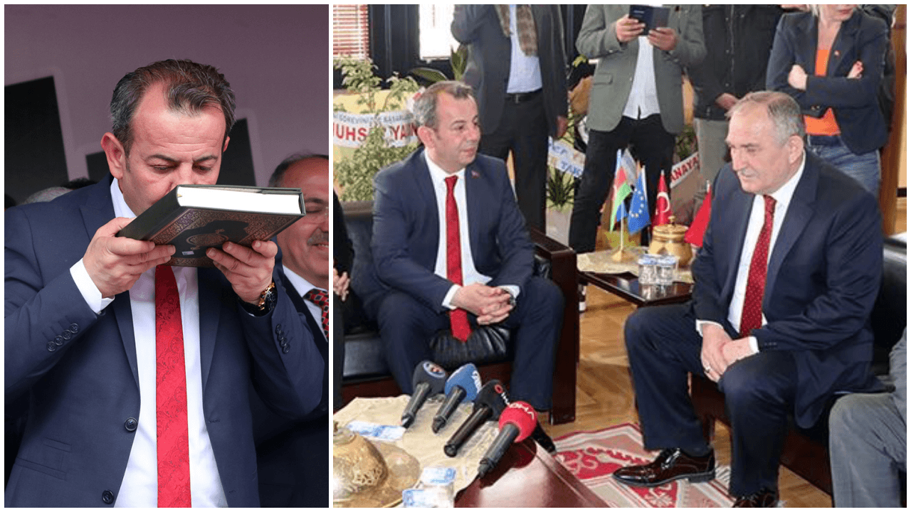 CHP'li başkan Kur'an-ı Kerim'i öpüp göreve başladı!