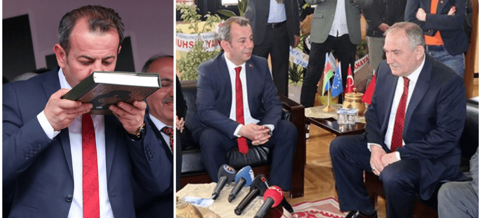 CHP'li başkan Kur'an-ı Kerim'i öpüp göreve başladı!