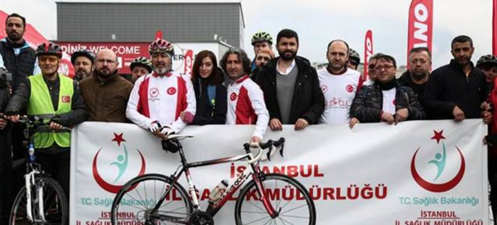 Kalp sağlığına dikkat çekmek için pedal çevirdiler!