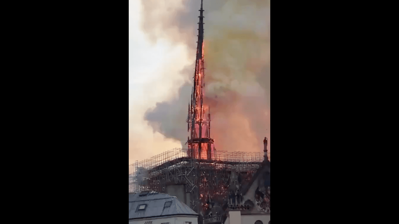 Notre-Dame cathedral in Paris on fire!