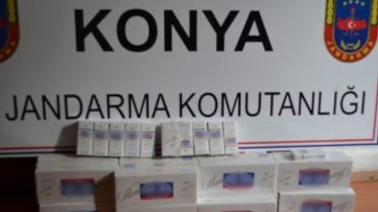 Konya'da Jandarma uygulamasında kaçak sigara