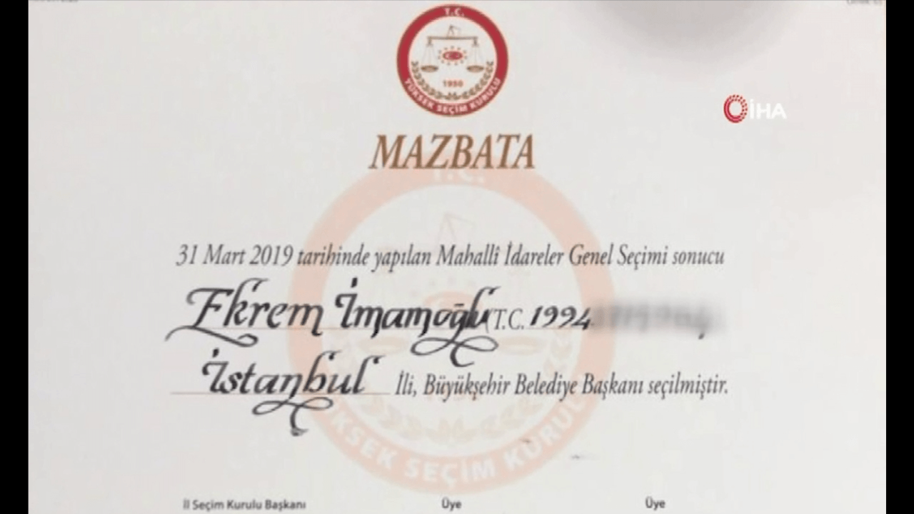 Ekrem İmamoğlu'na verilecek mazbata yazıldı!