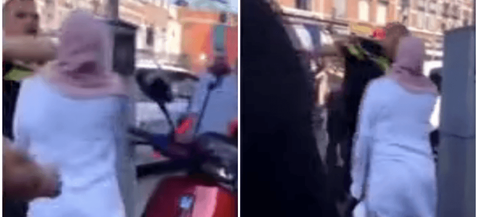 Hollanda polisi başörtülü kadına saldırdı!
