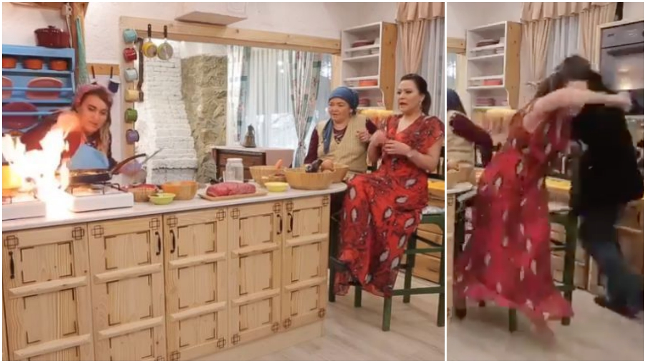 Ezgi Sertel'in programında yangın paniği!