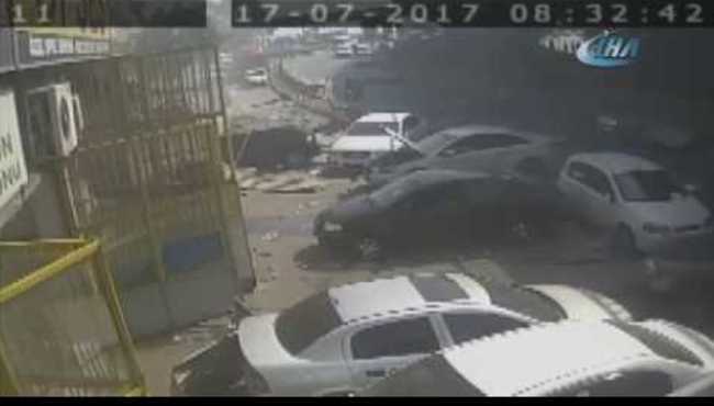 Samsun'daki patlama anı kamerada...