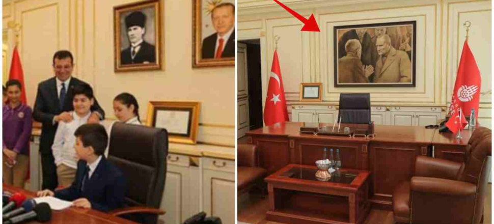 İmamoğlu, Erdoğan fotoğrafının yerini değiştirdi!