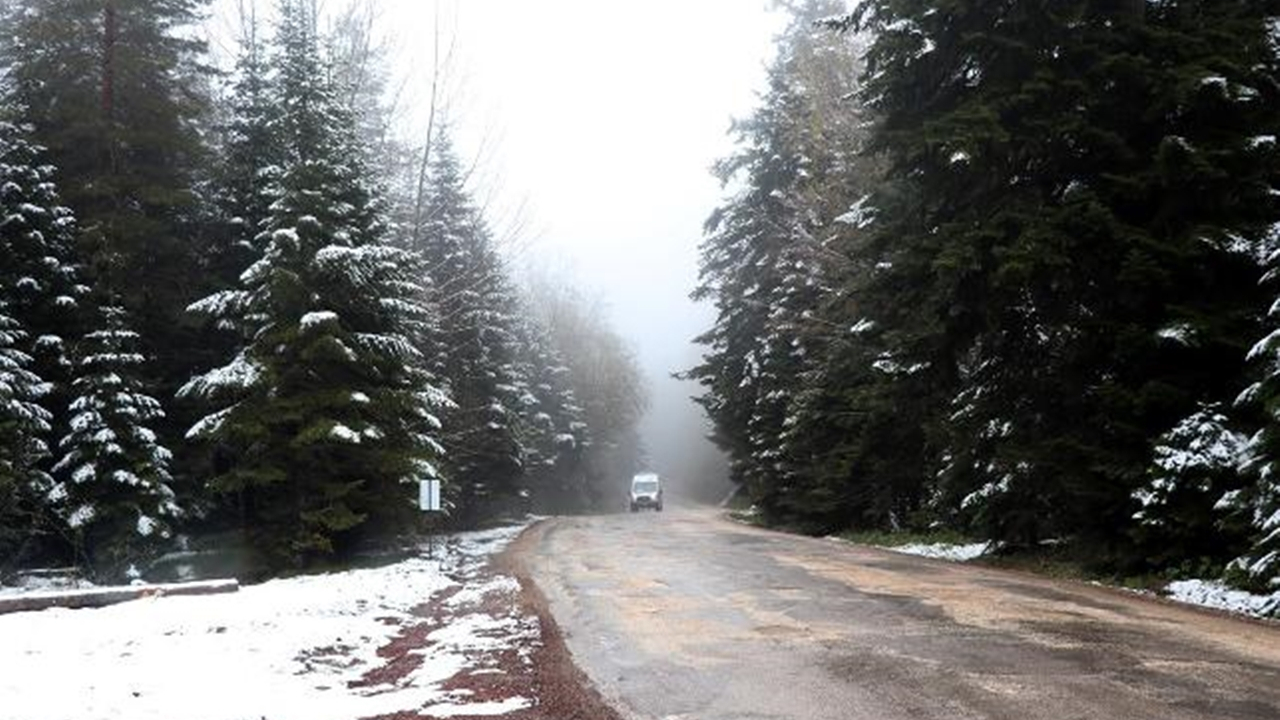Bolu'ya lapa lapa kar yağdı!