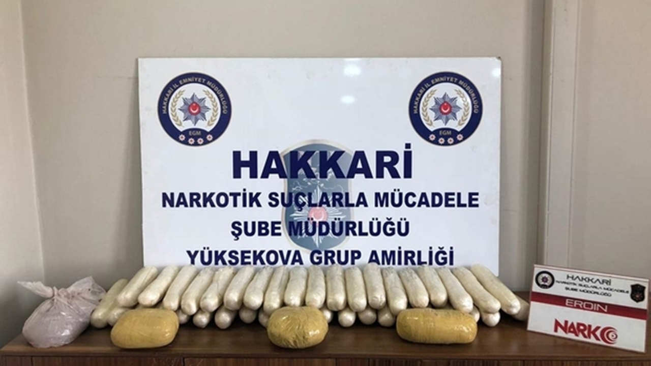 Hakkari Yüksekova'da 16 kilo eroin ele geçirildi