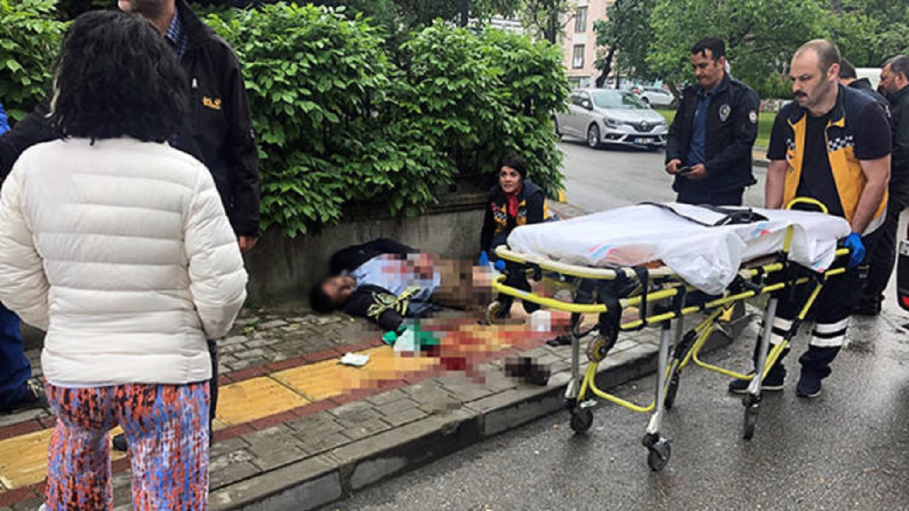 Kızıp camları kırdı, kendini yaralayıp bayıldı!