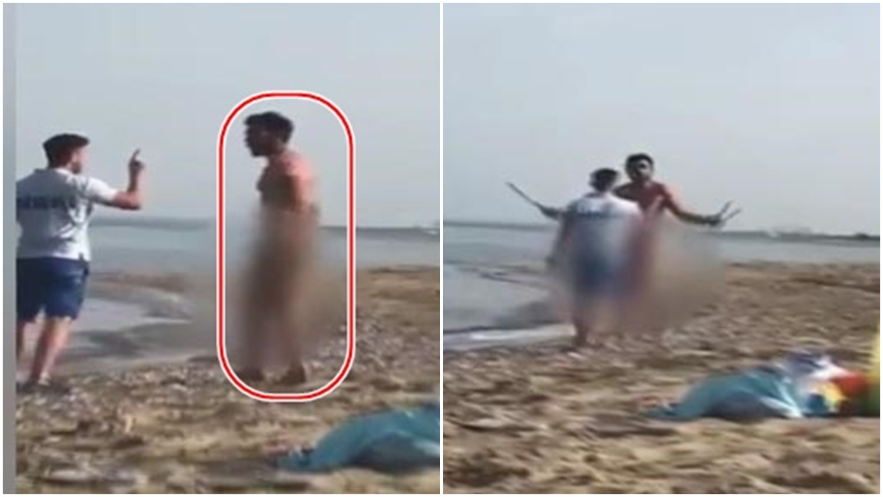 Plajda çıplak halde görünce ortalık karıştı!