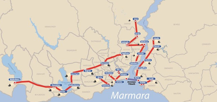İstanbul'a 145 km tünel
