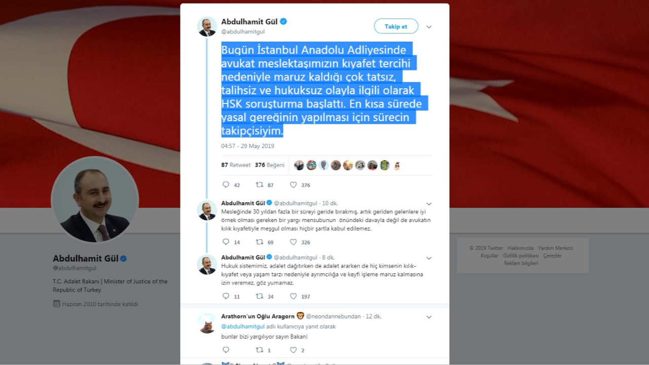 Ankara'da Bakan Abdulhamit Gül: HSK soruşturma başlattı