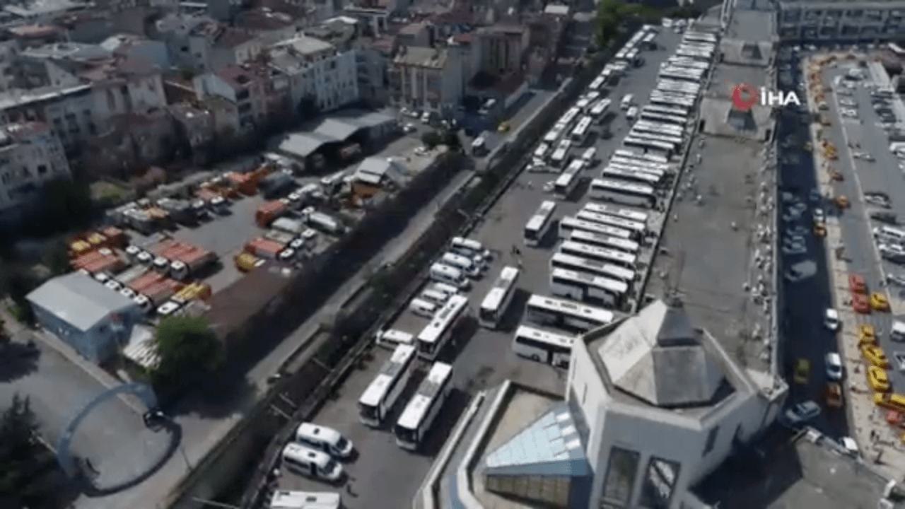 Tatil dönüş yoğunluğu havadan görüntülendi!