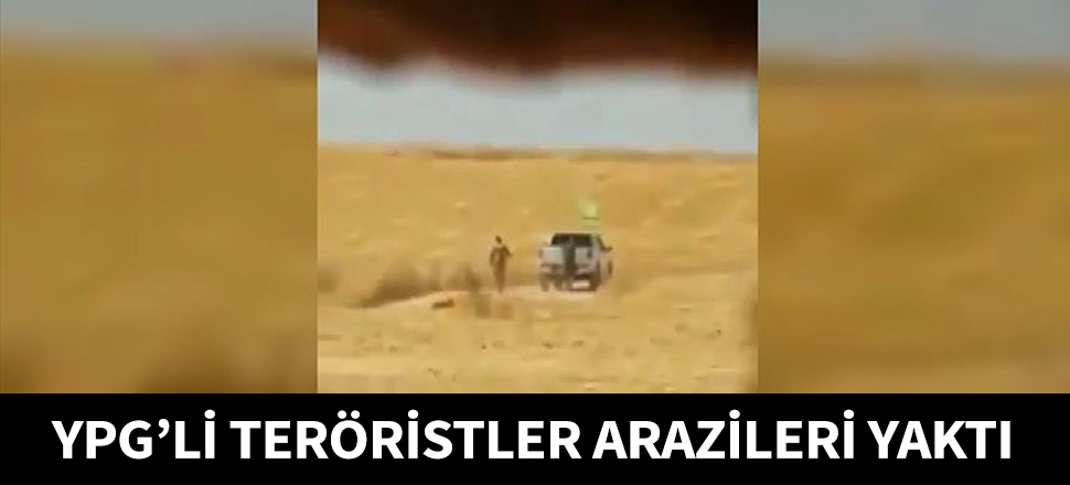 YPG/PKK'lı teröristler arazileri ateşe verdi...