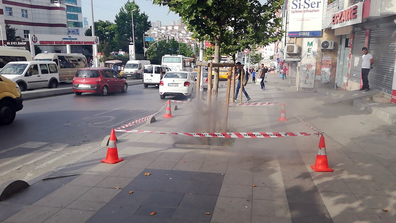 Yeraltından çıkan duman korkuttu!