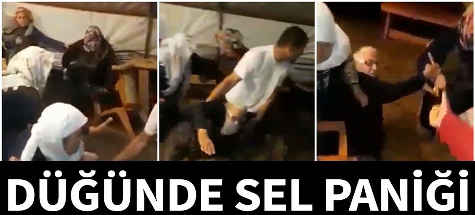 Aksaray'da düğünde sel paniği...